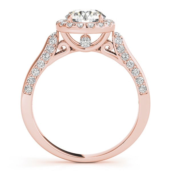 18K Rose Gold 1 3/8 ct tw Halo Diamond Engagement Ring