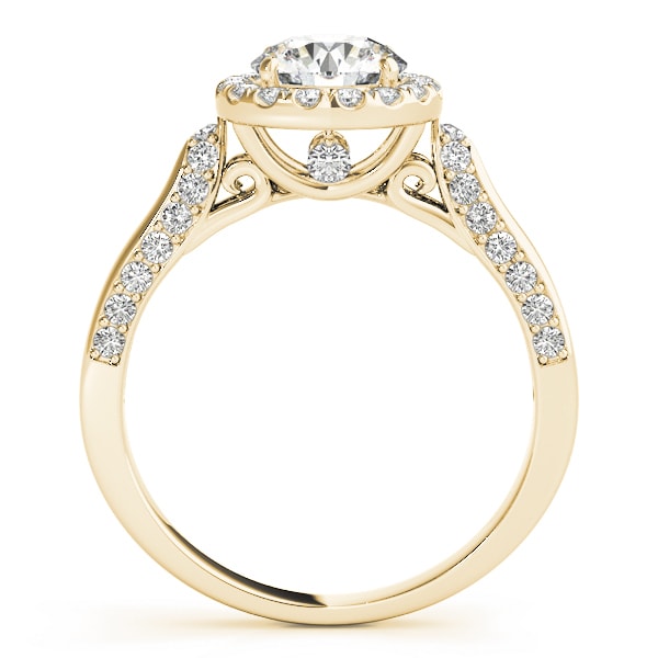 14K Yellow Gold 1 3/8 ct tw Halo Diamond Engagement Ring