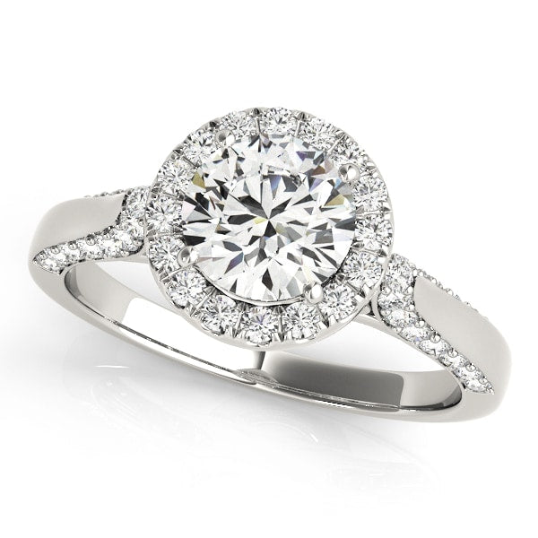 Platinum 1 3/8 ct tw Halo Diamond Engagement Ring