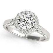 18K White Gold 1 3/8 ct tw Halo Diamond Engagement Ring
