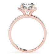 18K Rose Gold 3/4 ct tw Halo Diamond Engagement Ring