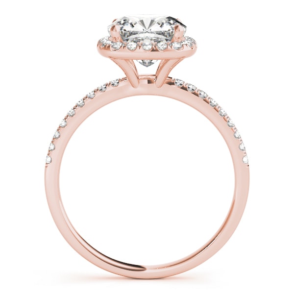 18K Rose Gold 3/4 ct tw Halo Diamond Engagement Ring