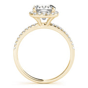 18K Yellow Gold 3/4 ct tw Halo Diamond Engagement Ring