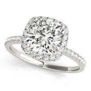 0.5 CT Cushion Diamond Halo Engagement Ring