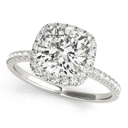 18K White Gold 3/4 ct tw Halo Diamond Engagement Ring