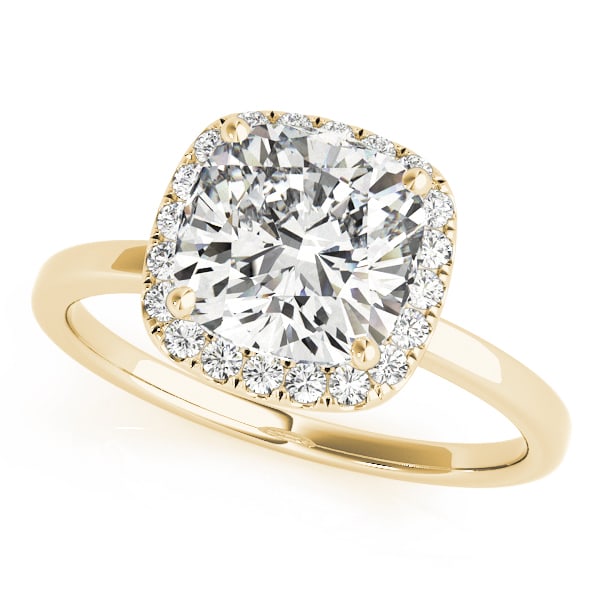 18K Yellow Gold 5/8 ct tw Halo Diamond Engagement Ring