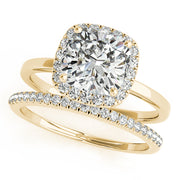 18K Yellow Gold 5/8 ct tw Halo Diamond Engagement Ring