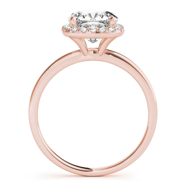 14K Rose Gold 5/8 ct tw Halo Diamond Engagement Ring
