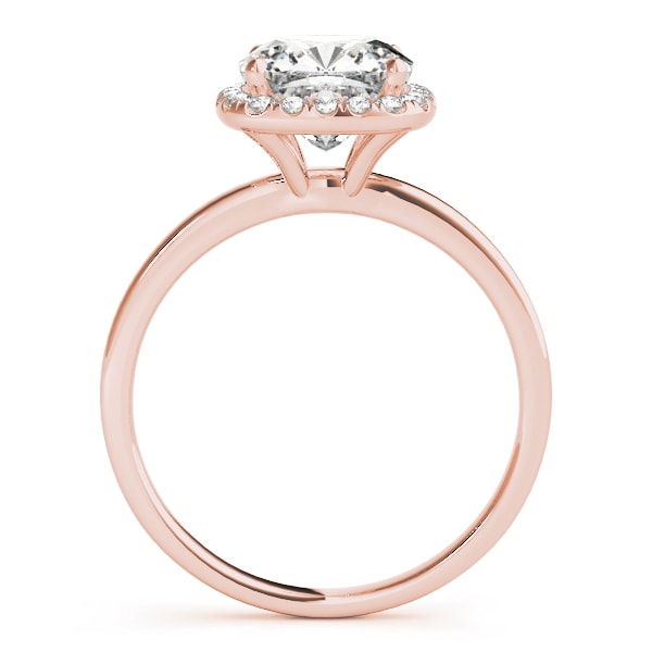 14K Rose Gold 5/8 ct tw Halo Diamond Engagement Ring