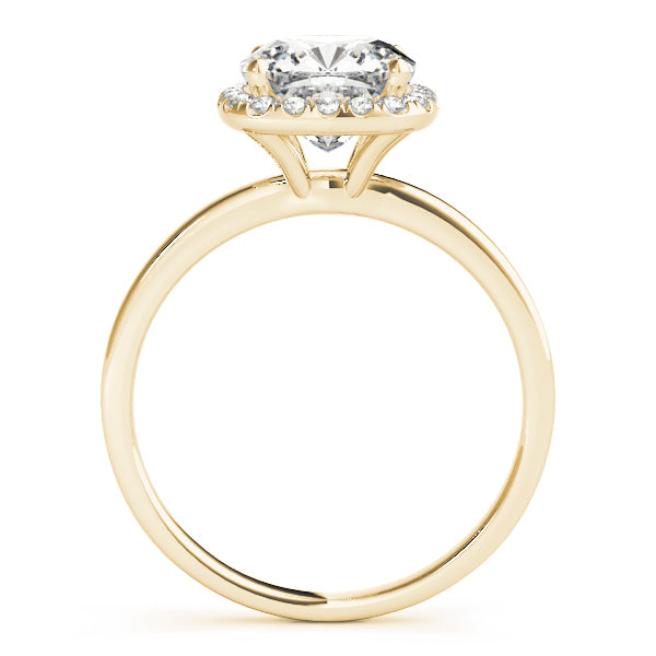 14K Yellow Gold 5/8 ct tw Halo Diamond Engagement Ring