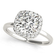Cushion Diamond Halo Engagement Ring