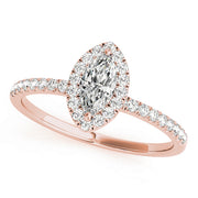 14K Rose Gold 1 1/4 ct tw Halo Diamond Engagement Ring