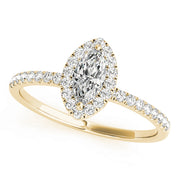 18K Yellow Gold 1 1/4 ct tw Halo Diamond Engagement Ring