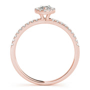 14K Rose Gold 1 1/4 ct tw Halo Diamond Engagement Ring