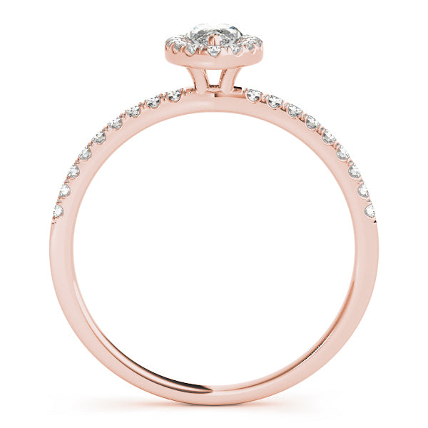 14K Rose Gold 1 1/4 ct tw Halo Diamond Engagement Ring