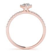 18K Rose Gold 1 1/4 ct tw Halo Diamond Engagement Ring