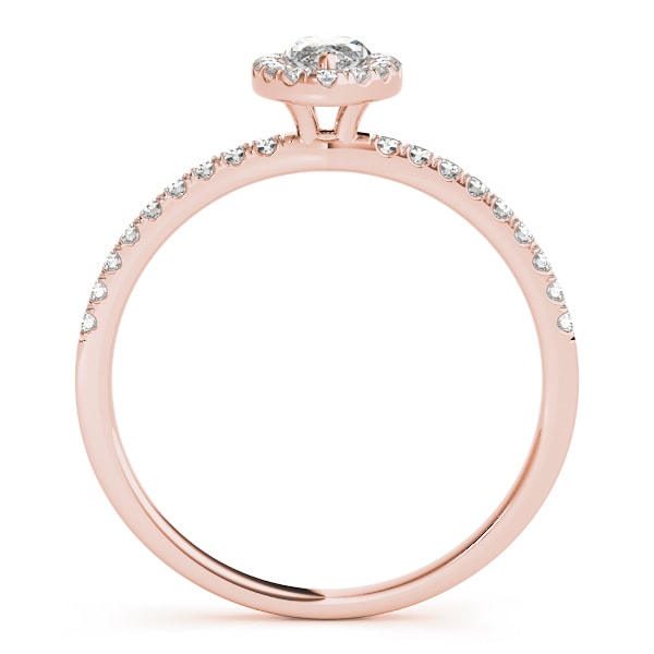 18K Rose Gold 1 1/4 ct tw Halo Diamond Engagement Ring