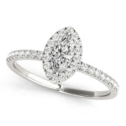 Platinum 1 1/4 ct tw Halo Diamond Engagement Ring