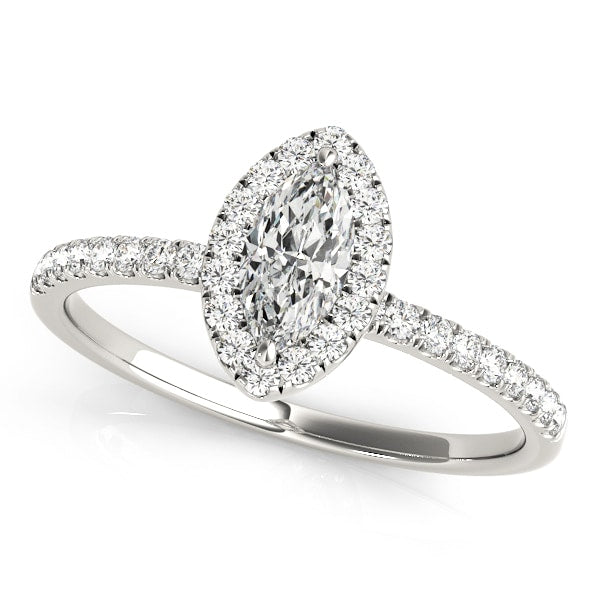 Platinum 1 1/4 ct tw Halo Diamond Engagement Ring