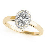 14K Yellow Gold Oval Diamond Engagement Ring with Halo