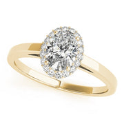 14K Yellow Gold 1/5 ct tw Halo Diamond Engagement Ring