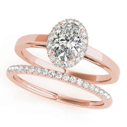 18K Rose Gold 1/5 ct tw Halo Diamond Engagement Ring