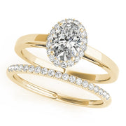 18K Yellow Gold 1/5 ct tw Halo Diamond Engagement Ring