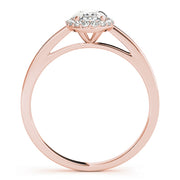 14K Rose Gold 1/5 ct tw Halo Diamond Engagement Ring