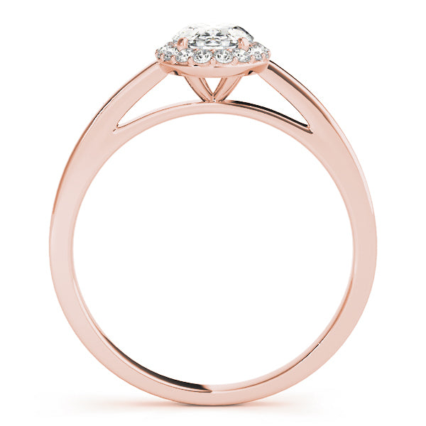 14K Rose Gold 1/5 ct tw Halo Diamond Engagement Ring