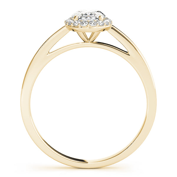 14K Yellow Gold 1/5 ct tw Halo Diamond Engagement Ring