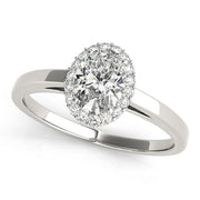 14K White Gold 1/5 ct tw Halo Diamond Engagement Ring