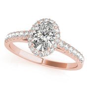 14K Rose Gold 1/3 ct tw Halo Diamond Engagement Ring