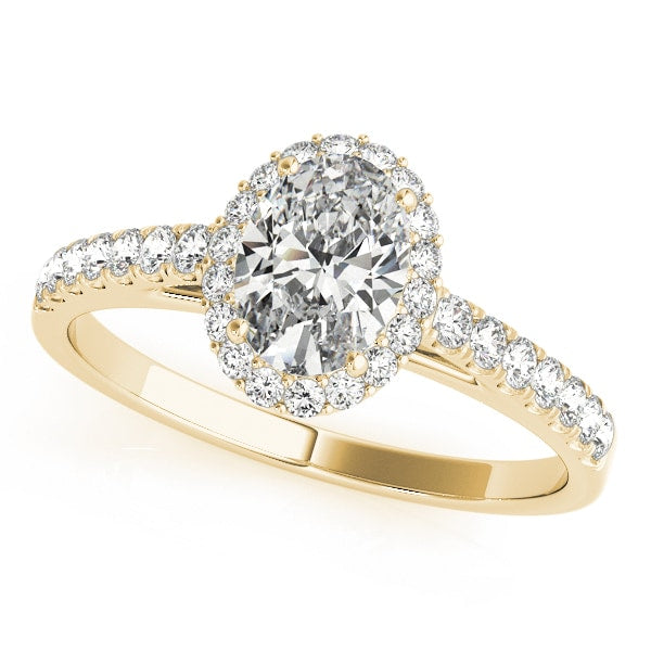 14K Yellow Gold 1/3 ct tw Halo Diamond Engagement Ring