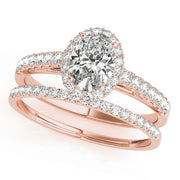 18K Rose Gold 1/3 ct tw Halo Diamond Engagement Ring