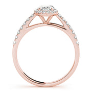 18K Rose Gold 1/3 ct tw Halo Diamond Engagement Ring