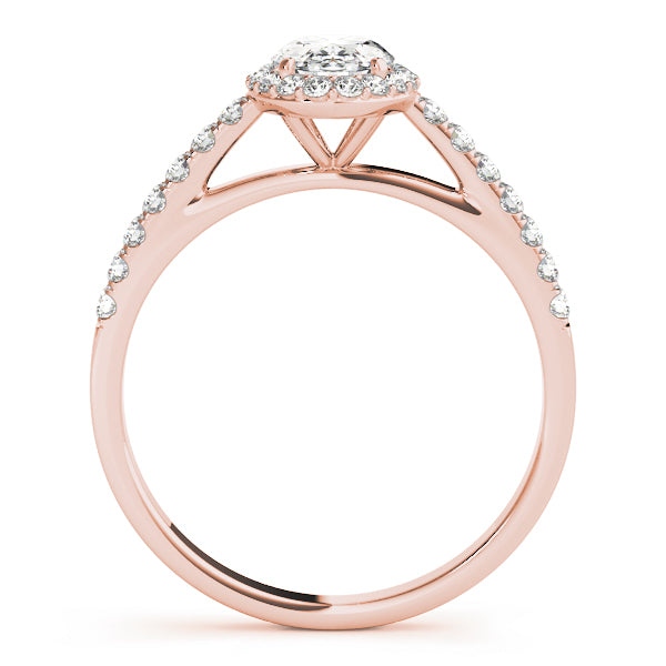 18K Rose Gold 1/3 ct tw Halo Diamond Engagement Ring