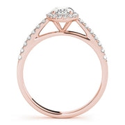 18K Rose Gold 1/3 ct tw Halo Diamond Engagement Ring