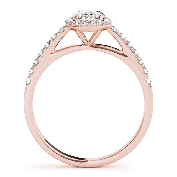 18K Rose Gold 1/3 ct tw Halo Diamond Engagement Ring