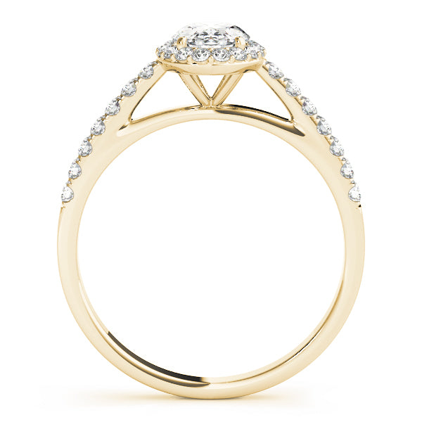 18K Yellow Gold 1/3 ct tw Halo Diamond Engagement Ring