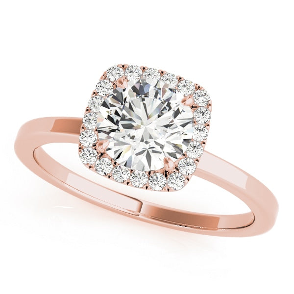 14K Rose Gold 1 1/8 ct tw Halo Diamond Engagement Ring