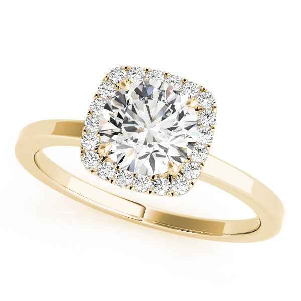 14K Yellow Gold 1 1/8 ct tw Halo Diamond Engagement Ring