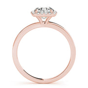 18K Rose Gold 1 1/8 ct tw Halo Diamond Engagement Ring