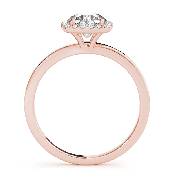 18K Rose Gold 1 1/8 ct tw Halo Diamond Engagement Ring