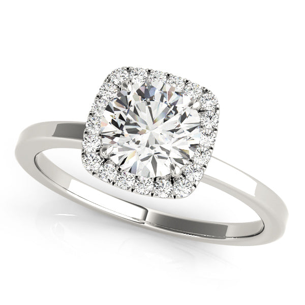 Round Diamond Halo Engagement Ring