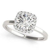 14K White Gold 1 1/8 ct tw Halo Diamond Engagement Ring