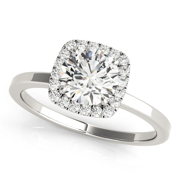 14K White Gold 1 1/8 ct tw Halo Diamond Engagement Ring