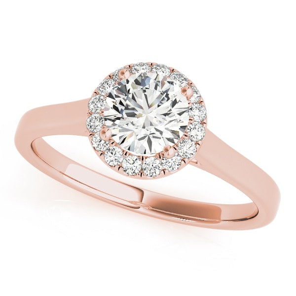 18K Rose Gold 1 1/8 ct tw Halo Diamond Engagement Ring