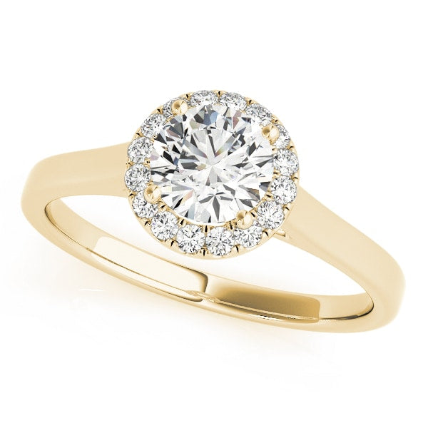 18K Yellow Gold 1 1/8 ct tw Halo Diamond Engagement Ring