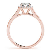 18K Rose Gold 1 1/8 ct tw Halo Diamond Engagement Ring