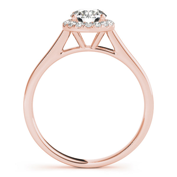 18K Rose Gold 1 1/8 ct tw Halo Diamond Engagement Ring